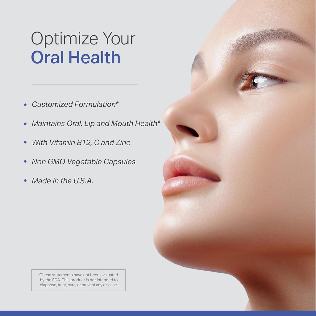 L-Lysine Supplement with Vitamin B12 + C + Zinc for Lip, Mouth, and Oral Tissue Health - Enhanced Wellness Support - Non-GMO, Gluten-Free - Made in USA - 60 Vegetable Capsules, 500mg 5