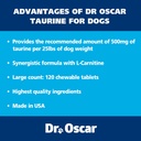 Taurine Supplement for Dogs Meets RDA of 500 mg per 25lbs Weight Unlike Most Alternatives, 120ct, Helps Maintain Dog Heart Health, Normal Function of The Cardiac Muscle & Normal Blood Flow 5