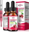 2 Pack Magnesium Glycinate Liquid Drops, 1000mg of Magnesium Glycinate, Taurate & Citrate Liquid Drops for Bone, Sleep, Calm, Muscle, Energy & Relaxation, High Absorption, Sugar-Free Cherry Flavor 2