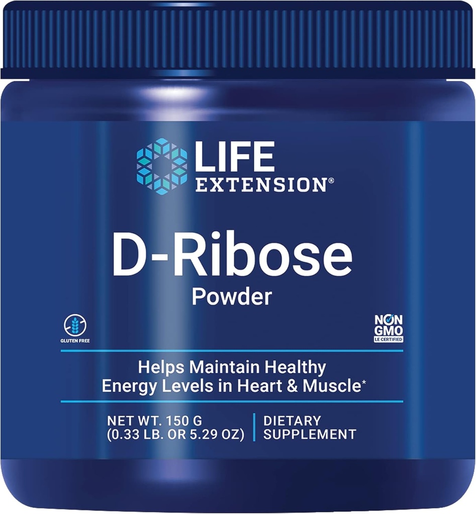 Life Extension D-Ribose Powder, Dissolve in Liquid to Encourage Cellular Energy Production and Support Heart and Muscle Health, Gluten-Free, Non-GMO, Vegetarian, 150 Grams 2