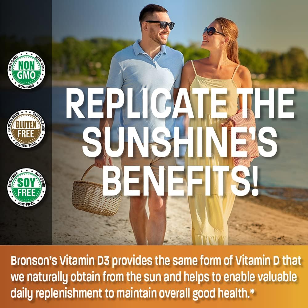 Bronson Vitamin D3 10,000 IU (250 mcg) High Potency - Supports Healthy Immune System, Strong Bones, Muscles & Teeth - Non GMO, 360 Softgels (1 Year Supply) 4