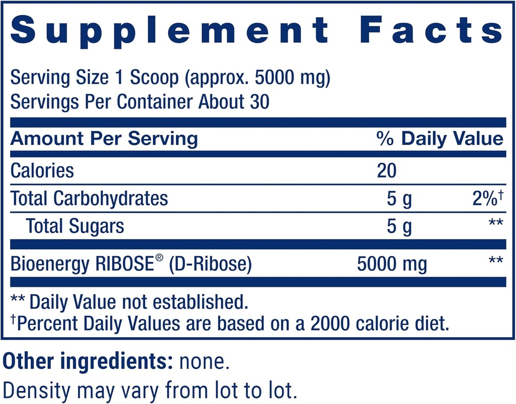 Life Extension D-Ribose Powder, Dissolve in Liquid to Encourage Cellular Energy Production and Support Heart and Muscle Health, Gluten-Free, Non-GMO, Vegetarian, 150 Grams 4