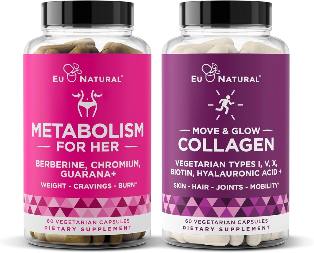 Eu Natural Metabolism for Her and Move & Glow Collagen Bundle - Support for Metabolism and Skin & Joint Health 2