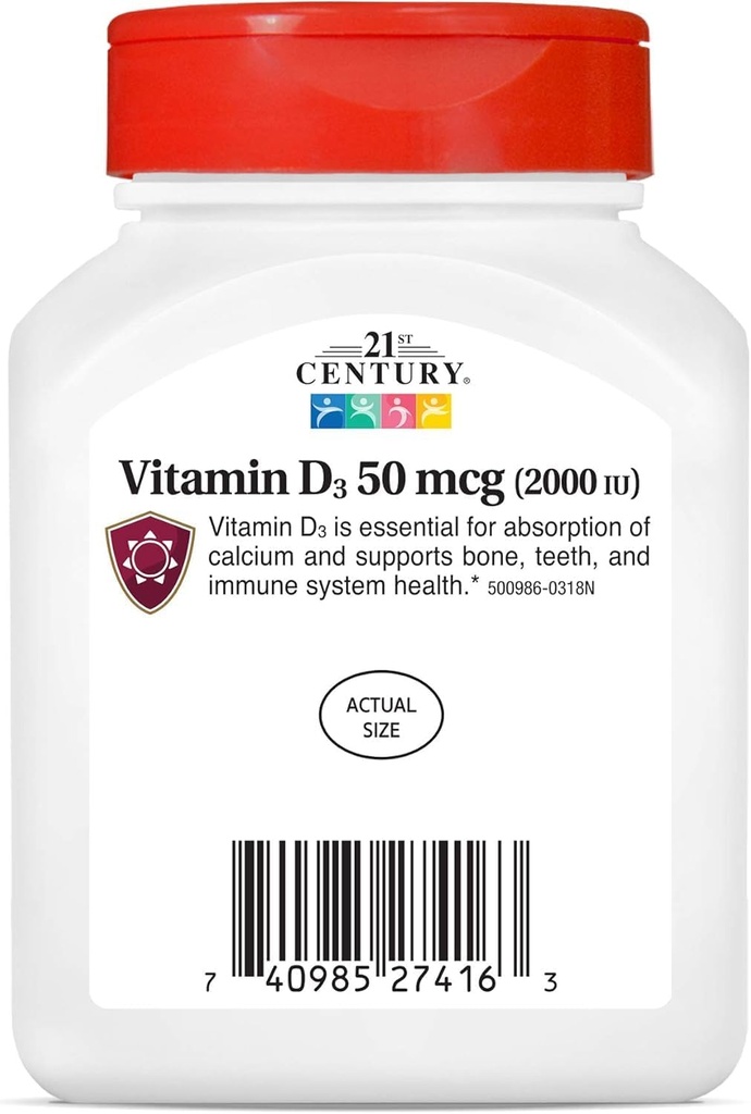 21st Century D3 2000 IU Softgels, 250 Count 6