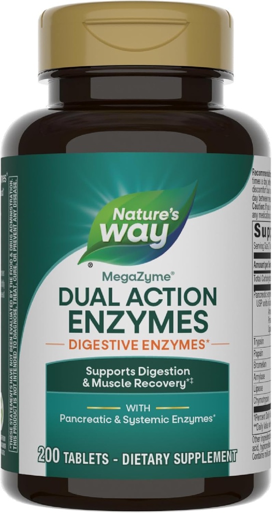 Nature's Way Mega-Zyme, Pancreatic & Systemic Enzymes*, Relieves Occasional Muscle Soreness Due to Overexertion and Exercise,* Digestive Support*, 200 Tablets (Packaging May Vary) 2