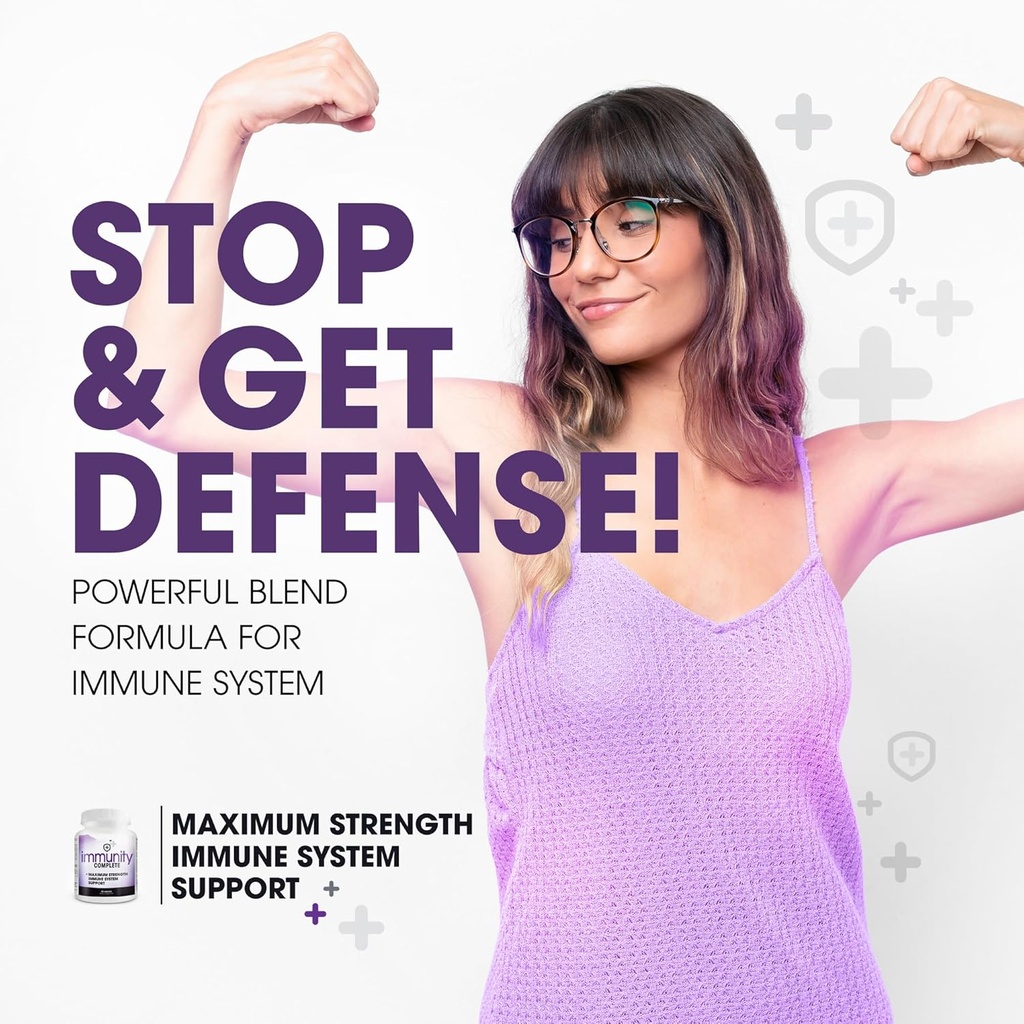 Immunity Complete - 20-in-1 Immune System Booster Formula with Cat's Claw, Quercetin, Vitamin C, and Olive Leaf Extract 60ct 4