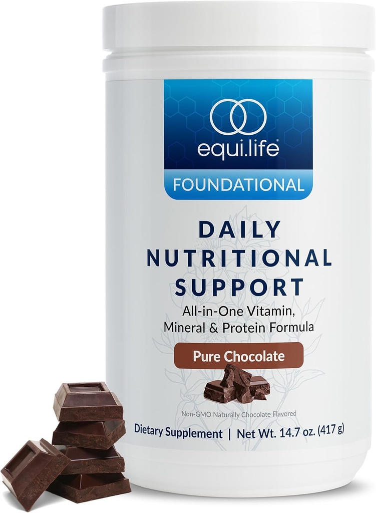 Equilife Daily Nutritional Support, All-in-One Multivitamin Meal Replacement, Pure Chocolate Flavor, 15G Plant Protein, Supports Overall Wellness Including Energy, Digestion, & Skin, 14 Servings Tub 2