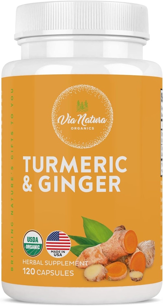 Turmeric & Ginger Capsules 1000mg | Organic Herbal Supplement | 120 Capsules 2