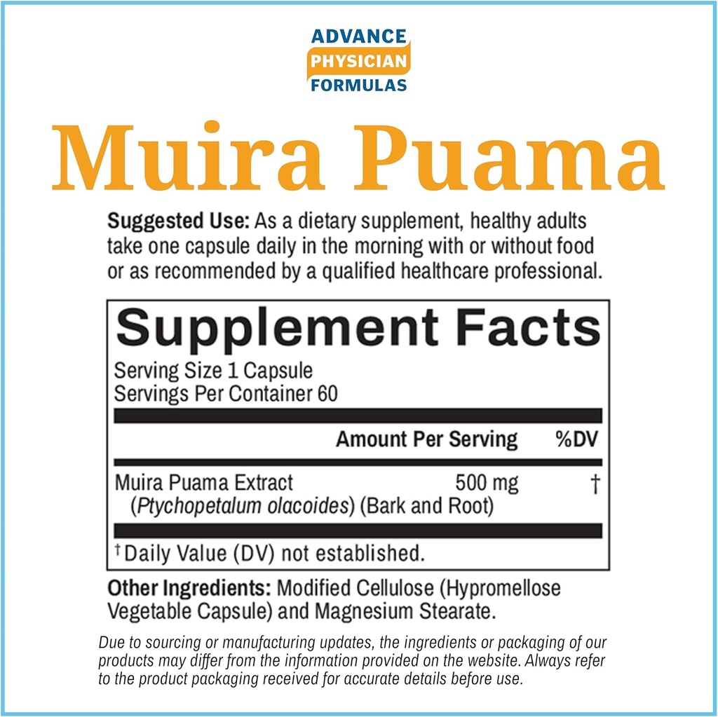 Muira Puama, 500 mg, 60 Vegetable Capsules 4