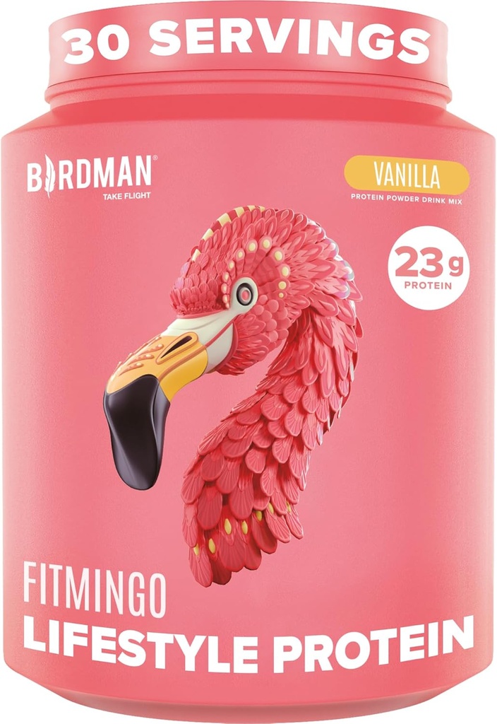 BIRDMAN Fitmingo Vegan Protein Powder with Inositol, Collagen Boosters, Hyaluronic Acid and Vitamins | Low Carb, Dairy Free, Lactose Free, Low Calorie | 23g Plant Based Vanilla Protein Powder 2