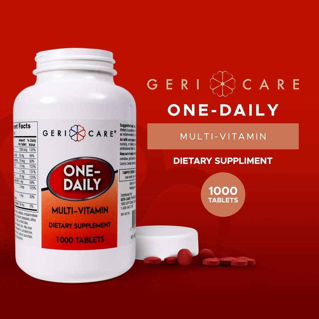 GeriCare One-Daily Multi-Vitamin Tablets Dietary Suplement, 1000 Count (Pack of 1) 4