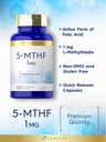 Carlyle 5-MTHF L Methylfolate 1mg | 120 Capsules | Non-GMO & Gluten Free Supplement | Premium Quality 5