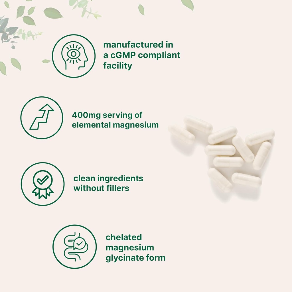 Micro Ingredients Magnesium Glycinate 400mg Per Serving, 240 Capsules | Potent Elemental Form, 100% Chelated, High Absorption | Healthy Muscle, Bones, & Mood Support Supplement | Non-GMO 5