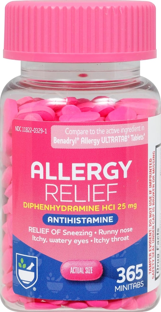 Rite Aid Antihistamine Allergy Relief with Diphenhydramine - 25mg, 365 Count 2