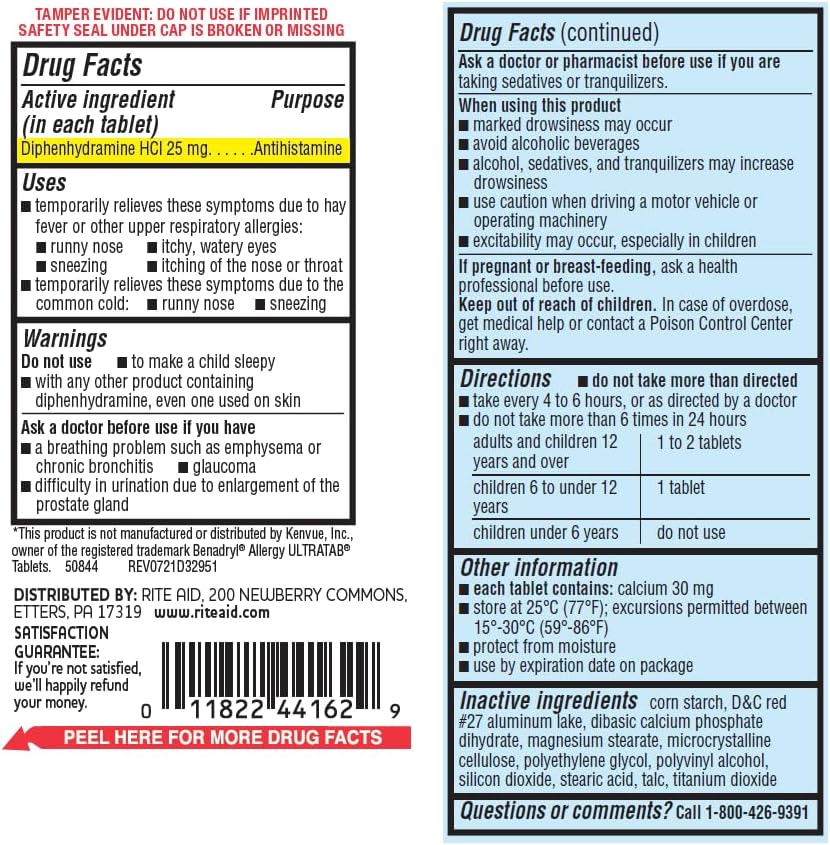 Rite Aid Antihistamine Allergy Relief with Diphenhydramine - 25mg, 365 Count 5