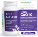 NatureCity True-CoQ10 Ubiquinol 100mg Highly Absorbable and Stablized Kaneka QH CoQ10 Heart, Brain and Cellular Energy Supplement - (30 Soft Gels) Active CoQ10 as Ubiquinol 2