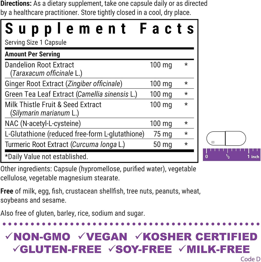 Bluebonnet Nutrition Liver Detox, Liver Health*, Antioxidant Protection*, Soy-Free, Gluten-Free, Kosher Certified, Non-GMO, Dairy-Free, 60 Vegetable Capsules, 60 Servings 4