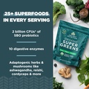 Ancient Nutrition Super Greens Powder, Organic Superfood Powder with Probiotics Made with Spirulina, Chlorella, Matcha, and Digestive Enzymes, 50 Servings, 14.1 oz 5