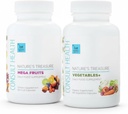 Consult Health Nature's Treasure, 60 Mega Fruit and 60 Veggie Capsules,100% Whole Natural Green and Red Superfood Plant Based Nutrition, Supports Energy Levels, Grown and Made in The USA - (2Pack) 2