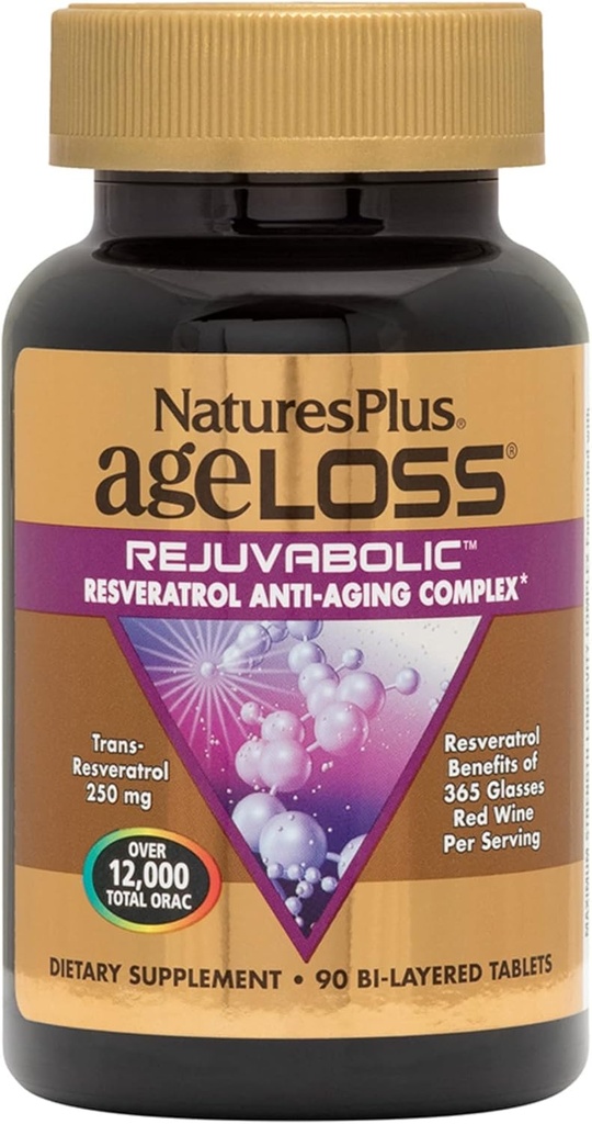 NaturesPlus AgeLoss REJUVABOLIC - 90 Bi-Layered Tablets - Resveratrol Anti-Aging Complex - Vegetarian, Gluten Free - 30 Servings 2