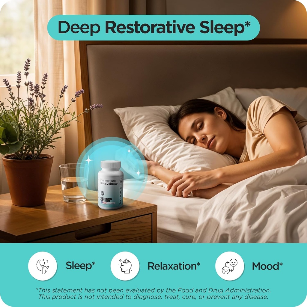 Magnesium Bisglycinate 200mg - High Absorption Chelated Magnesium Supplement - Gentle on Stomach, Gluten-Free, Supports Sleep, Muscle Cramps & Positive Mood - 120 Capsules (Pack of 1) 3