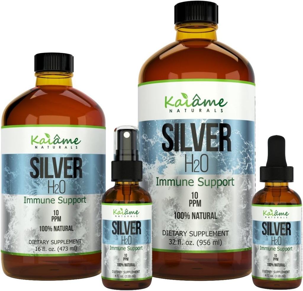 Kaiame Naturals Colloidal Silver, Ionic Silver Solution, 10 PPM, Large 4 oz Dropper in Glass Bottle, Natural Immune Support Supplement, Safe for Adults, Children, and Pets 3