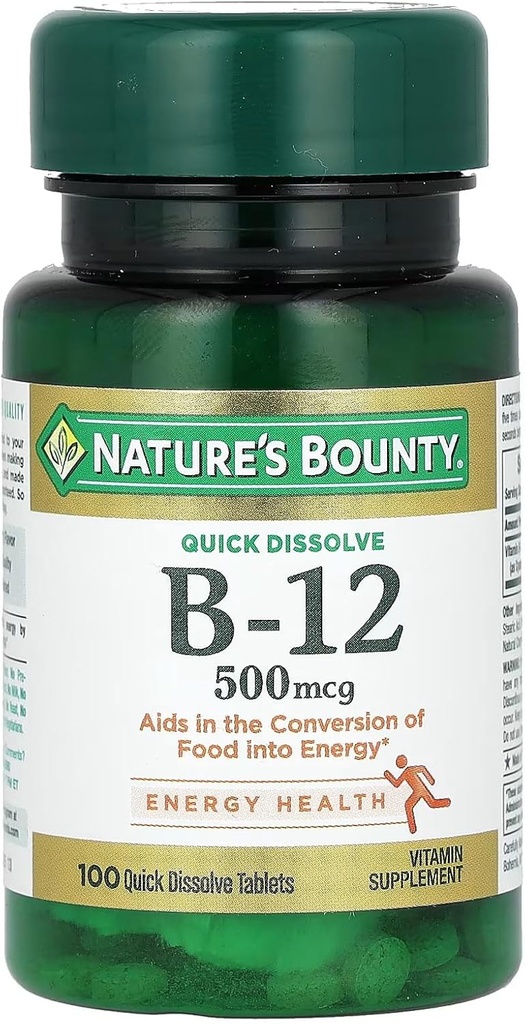 Nature's Bounty Vitamin B-12 500 mcg, 100 ea (Pack of 4) 2