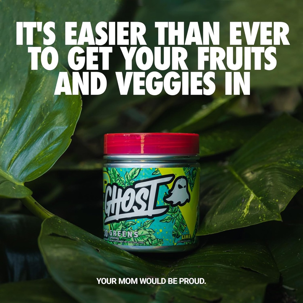 GHOST Greens Powder, Original - 30 Servings - 19 Superfood Greens & Reds Powder, Fruits, Vegetables, Spirulina, & Chlorella, Prebiotics, 10 Billion CFU Probiotic & Digestive Enzymes - Gluten-Free 3