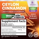 Organic Ceylon Cinnamon Supplement 1800mg - Certified Organic Ceylon Cinnamon Powder Pills - Energy & Heart Support for Women & Men, Bottled in USA, Antioxidant, Gluten Free, Non-GMO - 180 Capsules 3