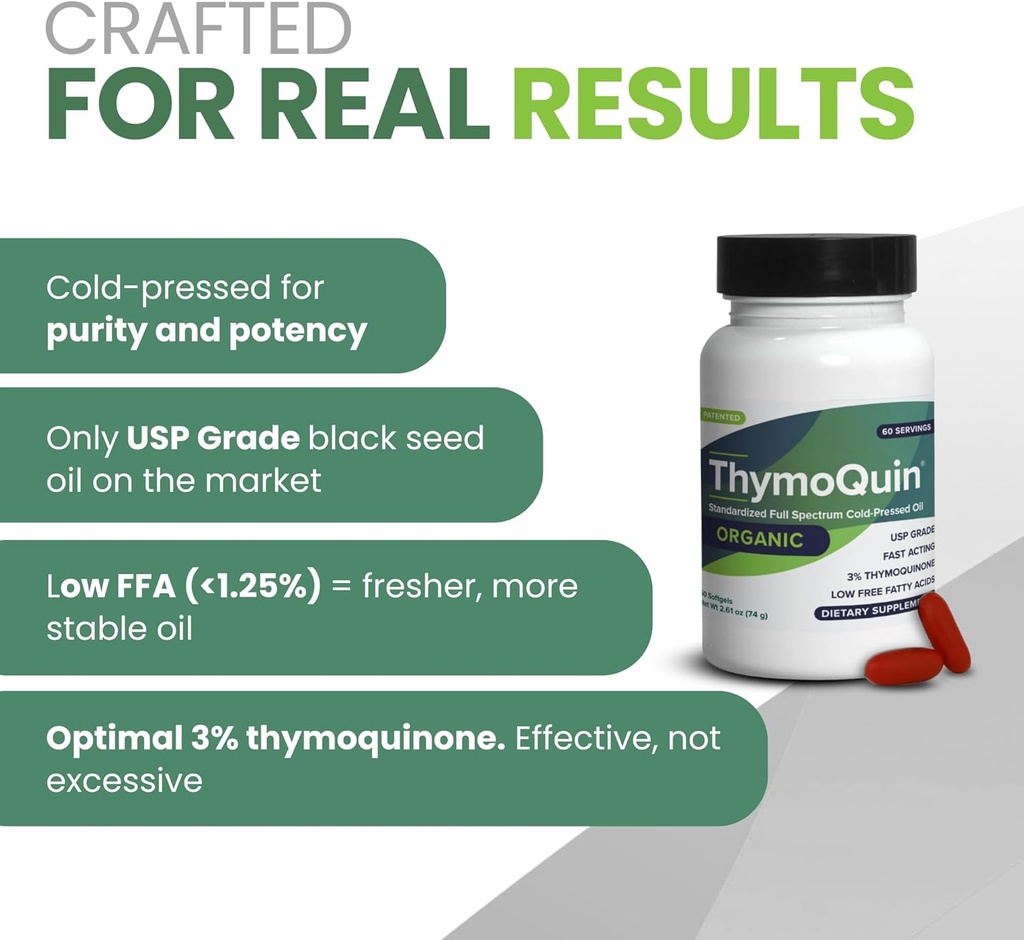 Organic Cold-Pressed Black Seed Oil Capsules for Skin, Joint, Metabolic & Immune Health | USP-Grade Pure Nigella Sativa with 3% Thymoquinone | Non-GMO Black Cumin Seed Oil, 60 Softgel 4