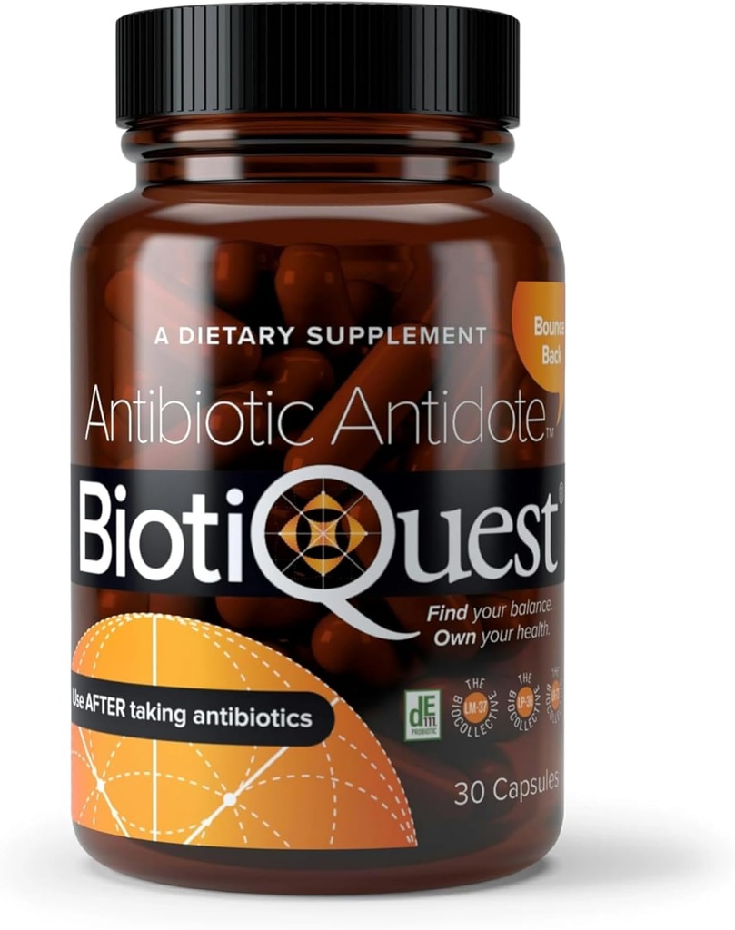 BiotiQuest Antibiotic Antidote Probiotics to Rebalance Body After Taking Antibiotics, 20 Billion CFU, Non-GMO, and Gluten Free, 30 Capsules 2