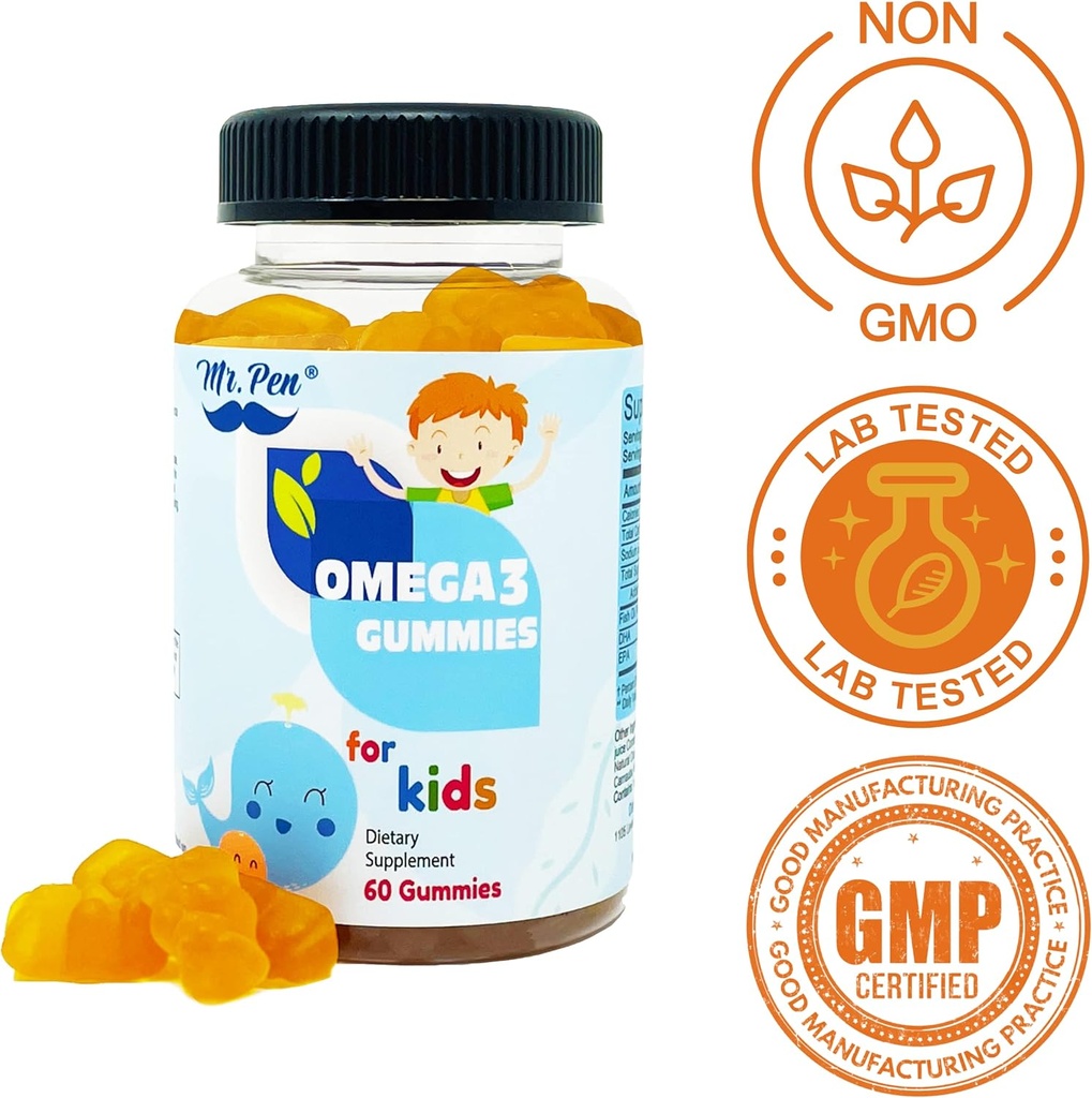 60 Gummies | 2 Months Supplies | Tasty Orange Flavor | 4+ Years | Omega-3 with EPA & DHA, Omega 3 for Kids, Omega 3 Gummies, Fish Oil Gummies, Omega-3 Fatty Acids Gummies 6