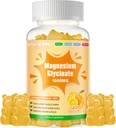 Magnesium Glycinate Gummies 1000mg - Sugar Free Magnesium Potassium Supplement with Vitamin D, B6, CoQ10 for Calm Mood & Sleep Support - 60 Orange Gummies 2