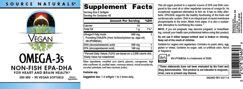 Source Naturals Vegan Omega 3s Epa-Dha* 300 mg - 90 Softfgels 5