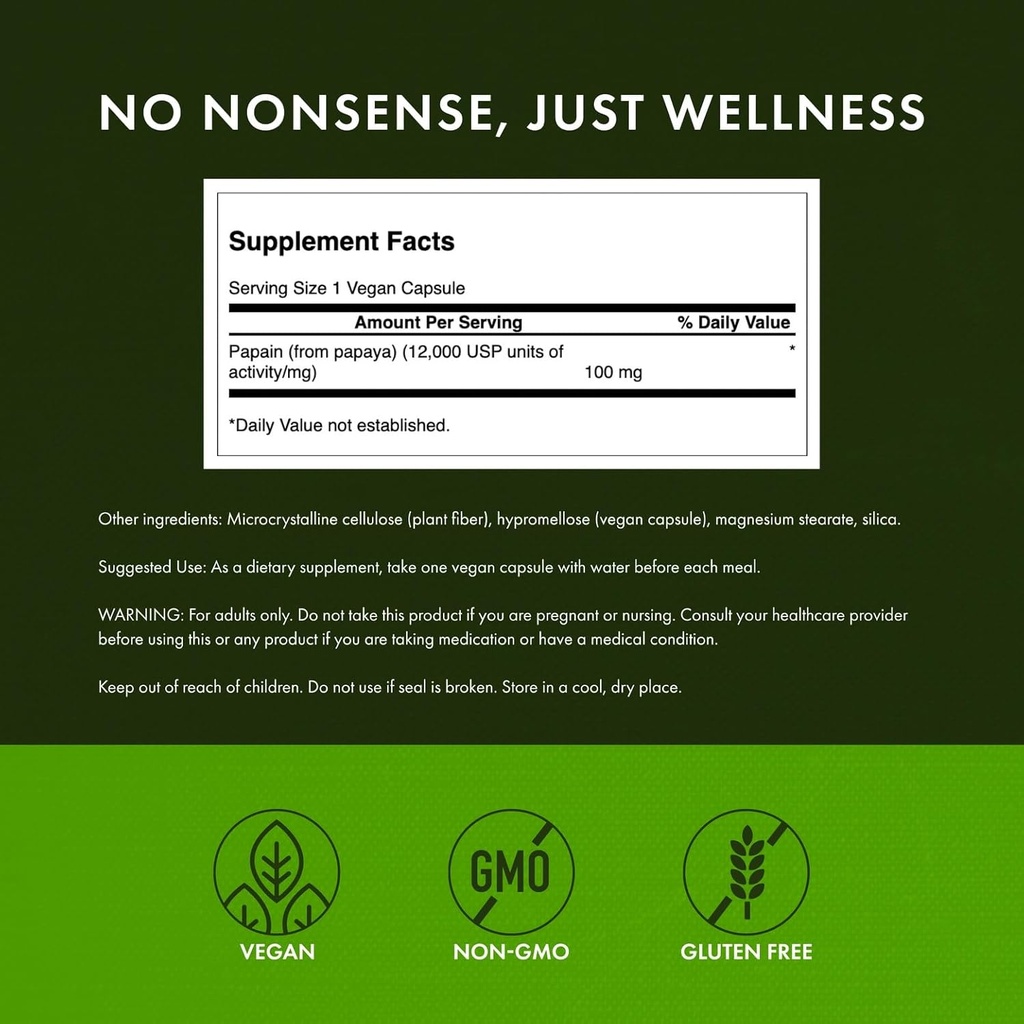 Swanson Papain Papaya Enzyme 100 Milligrams 90 Veg Capsules 4