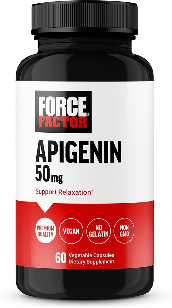 FORCE FACTOR Apigenin Supplement for Relaxation and Stress Support, Powerful Bioflavonoid and Antioxidant, Apigenin 50mg, Premium Quality, Vegan, Non-GMO, 60 Capsules (Packaging May Vary) 2