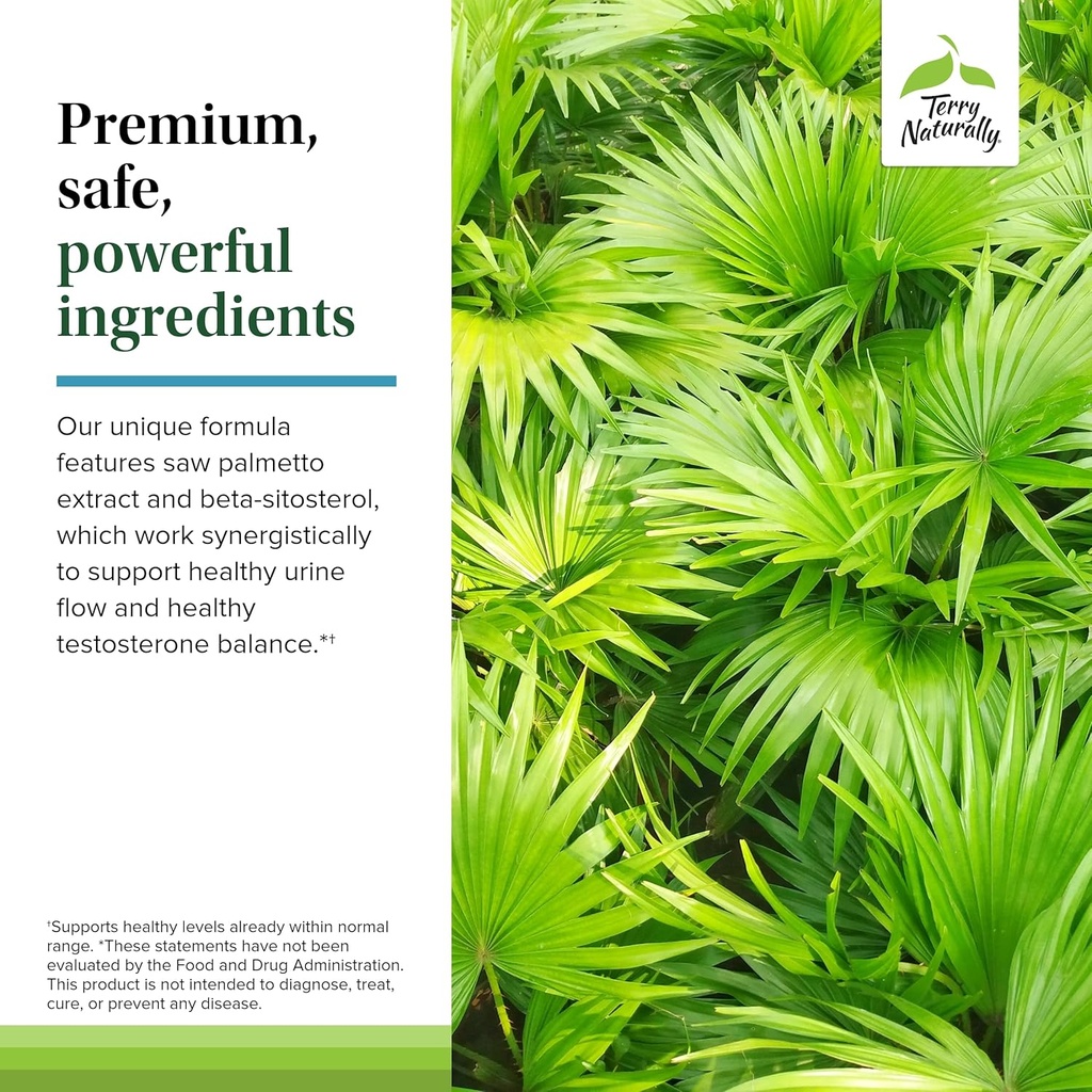 Terry Naturally Healthy Prostate - Dietary Supplement with Boron, Saw Palmetto & Zinc - Prostate & Urinary Tract Health Support - Non-GMO & Gluten-Free Softgels - 30 Softgels 6