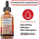 Extra Strength 6000mcg Vitamin B12 Sublingual Liquid Drops - Methylcobalamin, VIT B 12 Supports Energy, Max Absorption, 60 Servings, Non-GMO, Vegan Friendly, Manufactured in The USA 3