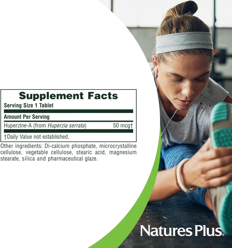 Natures Plus Huperzine Rx-Brain - 50 mcg, 30 Vegetarian Tablets - Brain Support Supplement with Neuronutrients- Gluten-Free - 30 Servings 5