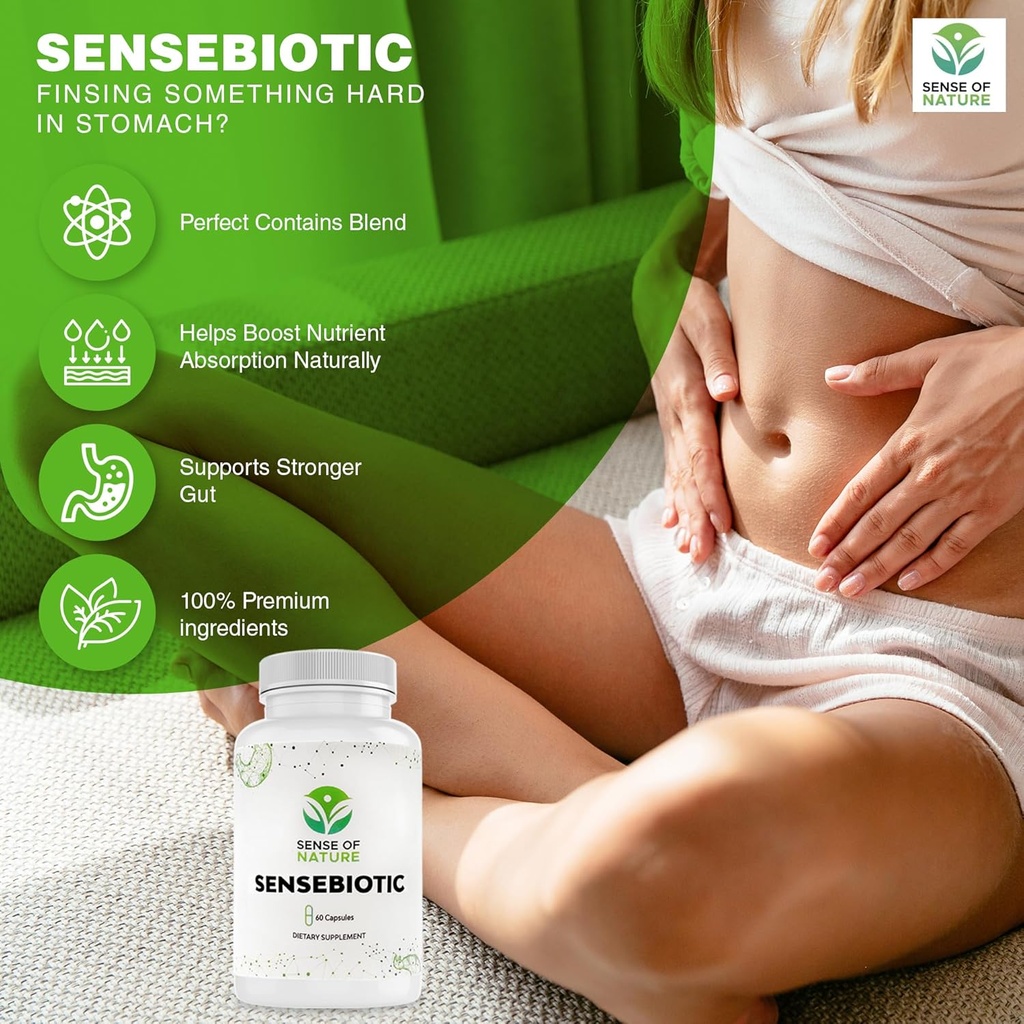 Sensebiotic Gut Health Probiotics Dietary Supplements Prebiotic Supplements 20 Billion CFUs Probiotics for Women Gut Health Men’s Prebiotic for Digestive Health 60 Probiotic Capsules 6