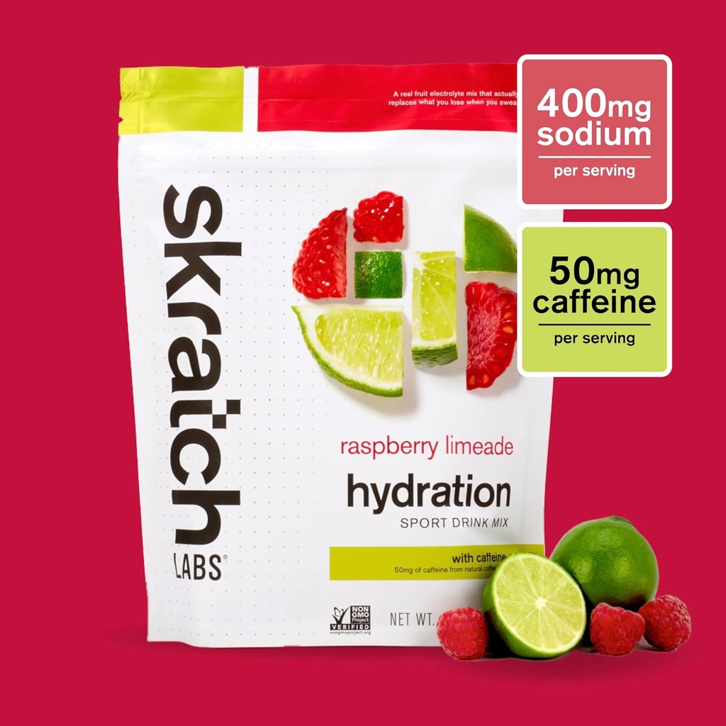 Skratch Labs Hydration Powder | Sport Drink Mix | Electrolytes Powder for Exercise, Endurance, and Performance | Raspberry Limeade with Caffeine | 20 Servings | Non-GMO, Vegan, Kosher 3