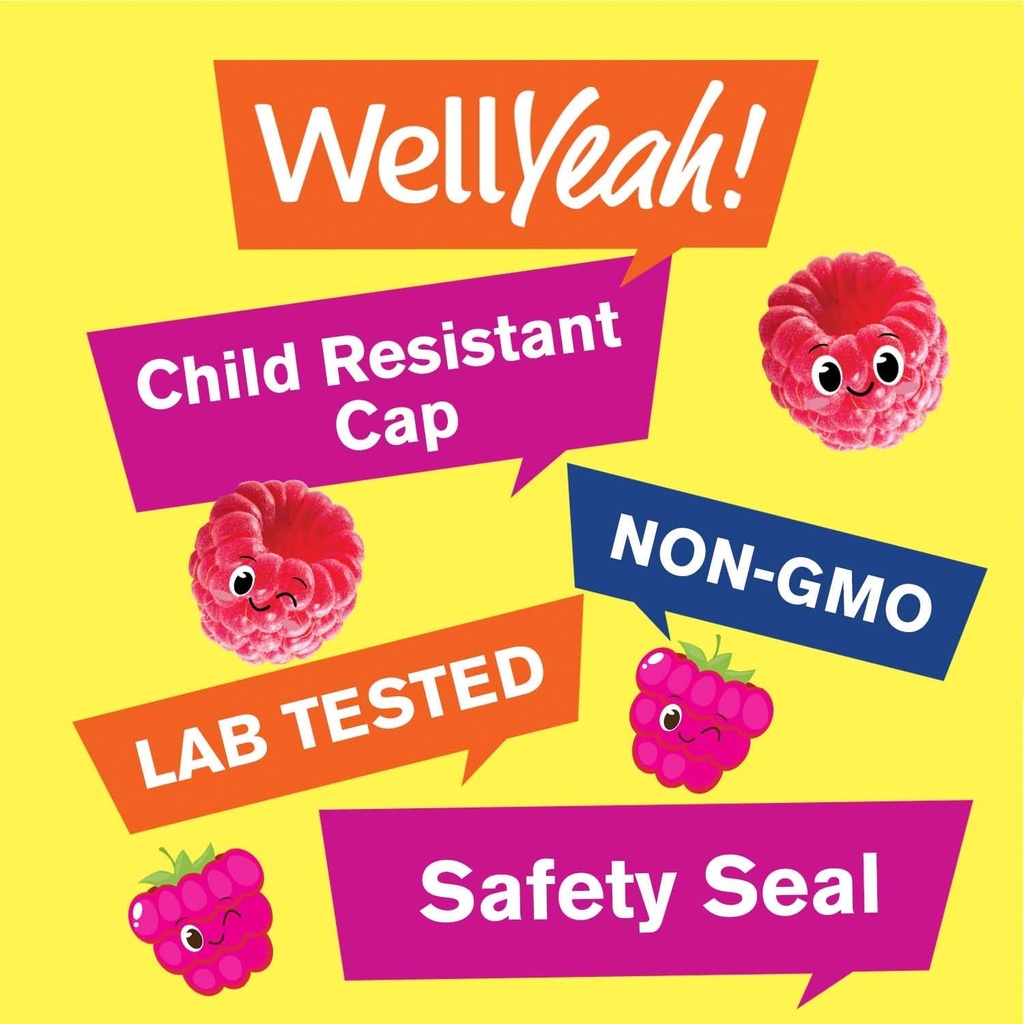 WellYeah Vitamin B12 Gummies for Kids - Boost Energy, Improve Brain Function, and Strengthen Immune System - Non-GMO, Gluten-Free - Great Tasting Berry Flavor - Easy to Chew - 60 Gummies 6