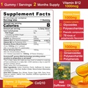 Sugar Free CoQ10-200mg 400mg Filled Gummies - 2 Months Supply - w/ Vitamin B12 1000mcg, Rhodiola Rosea & Panax Ginseng, B6, Coenzyme Q10 Supplement for Hear-t, Energy, Antioxidant, Ultra Absorption 4