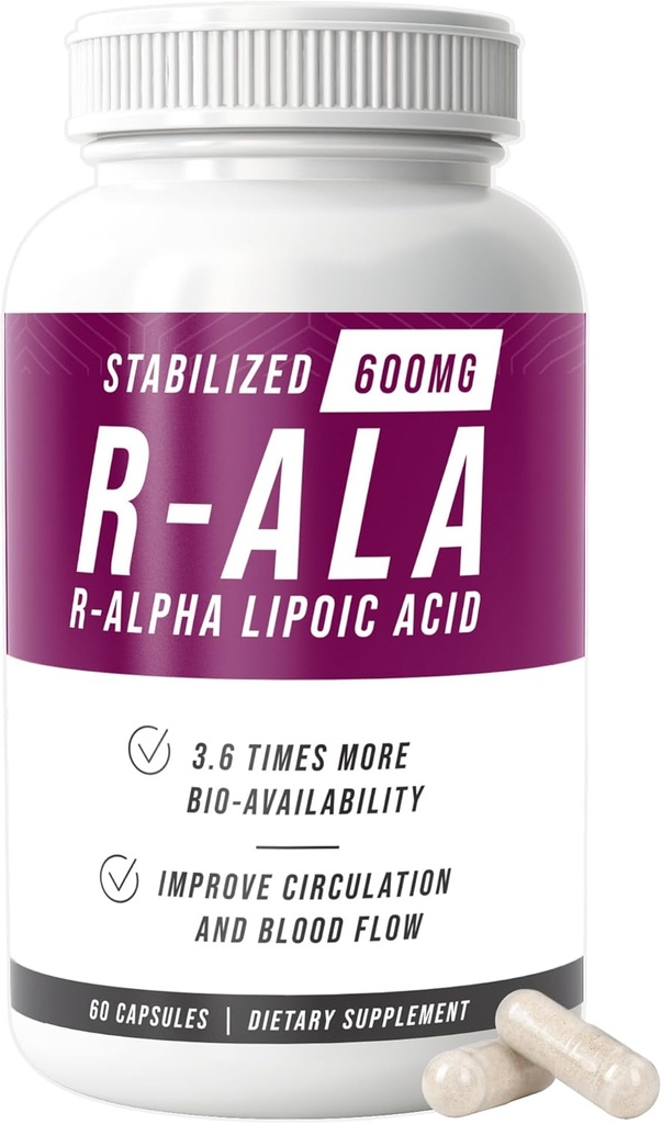 NERVE RENEW R-ALA Stabilized R Alpha Lipoic Acid 600mg Nerve Support Supplement 3 Pack 2