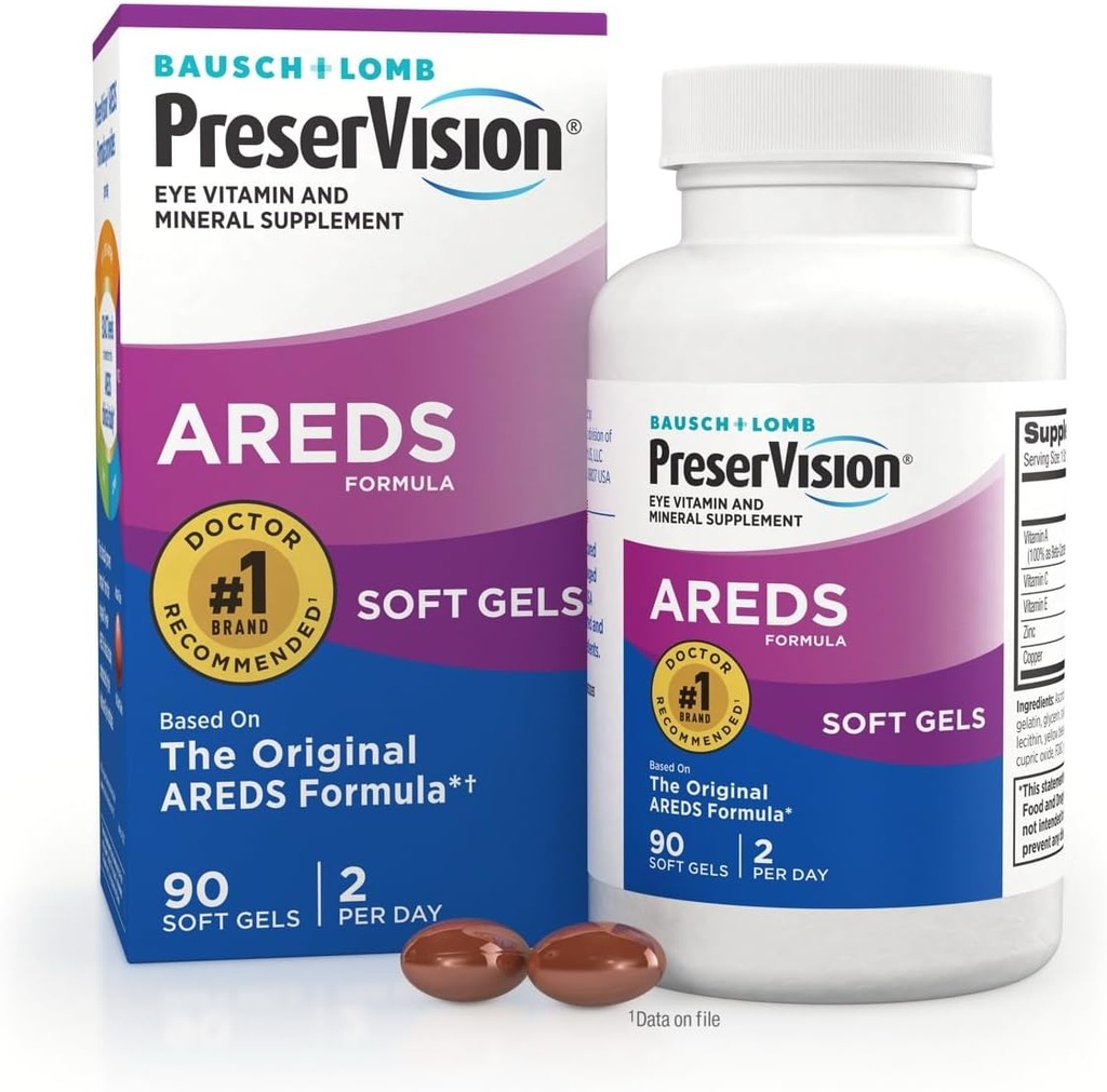 PreserVision AREDS Eye Vitamins, Multivitamin with Copper, Vitamin A, C & E, Zinc Supplements, 90 Softgels 2