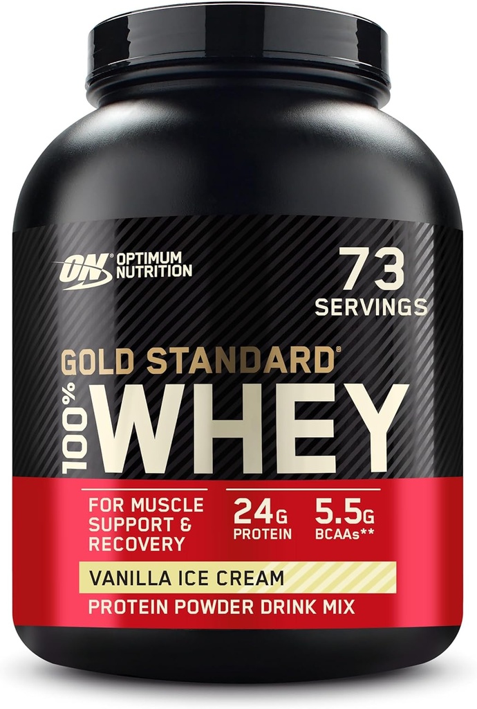 Optimum Nutrition Gold Standard 100% Whey Protein Powder, Vanilla Ice Cream, 5 Pound (Packaging May Vary) 2