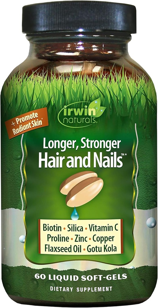Healthy Skin & Hair Plus Nails by Irwin Naturals, Nutrient Rich, Provides Shine and Strength, 60 Liquid Softgels 2