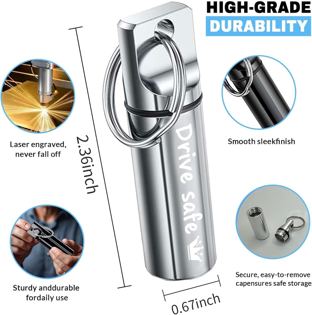 2Pcs Keychain Pill Holder, Personalization Large Capacity Waterproof Travel Pill Organizer Pill Container Custom Small Pill case with Text for Outdoor Camping Travel Gifts (Black) 4