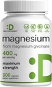 Magnesium Glycinate 400mg, 300 Capsules | 100% Chelated for Easy Absorption | Essential Mineral Supplement for Muscle, Sleep, & Heart Health 2