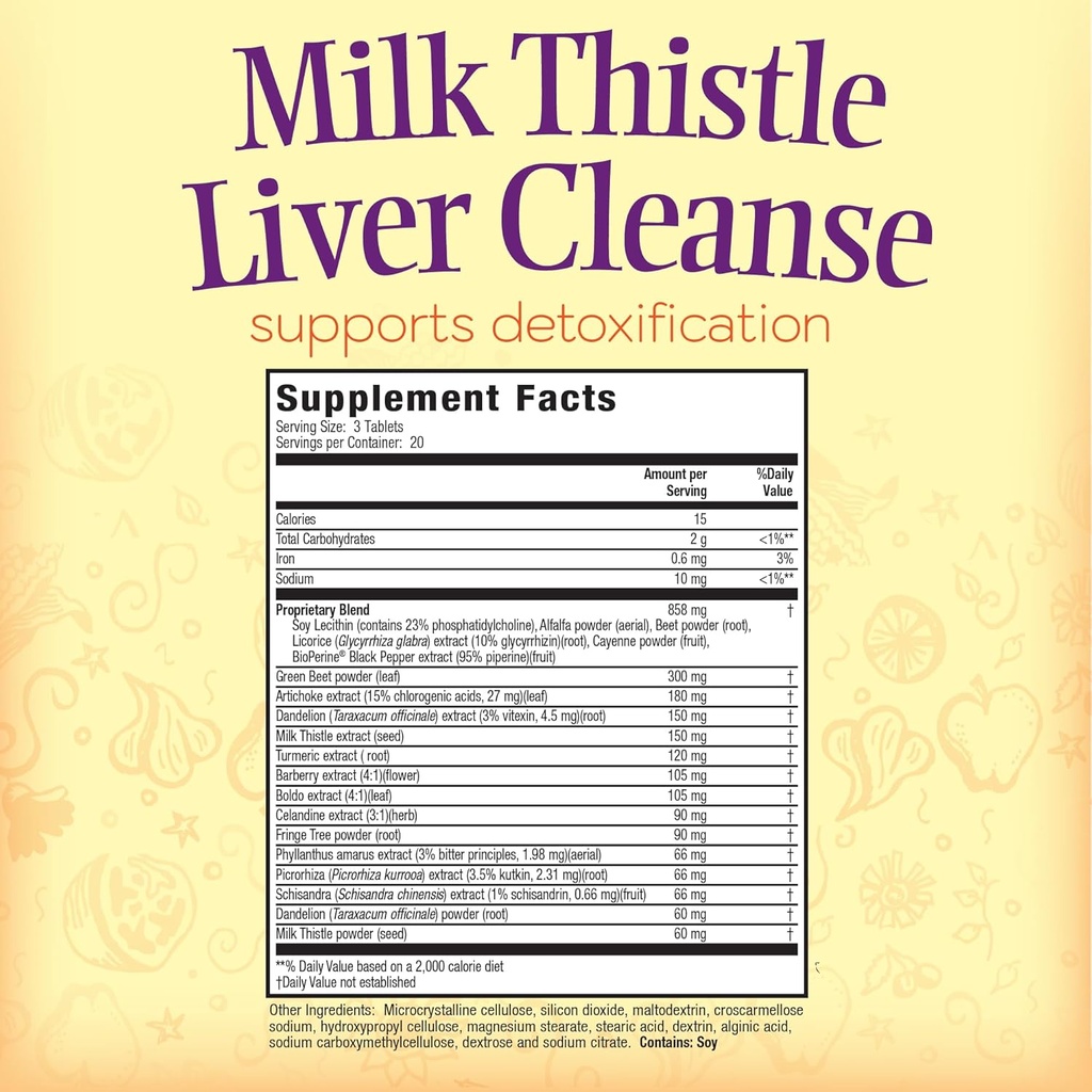 Nature's Secret Milk Thistle Liver Cleanse - 60 Tablets - Supports Healthy Liver Function & Detoxification - 18 Botanical Blend Turmeric, Dandelion, Beet, & Artichoke - Natural Powerful Antioxidant 3